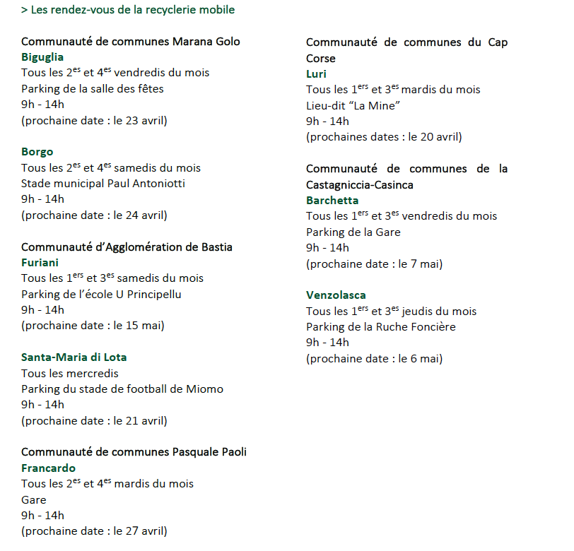 Haute-Corse : La recyclerie mobile du Syvadec dessert 3 nouveaux territoires