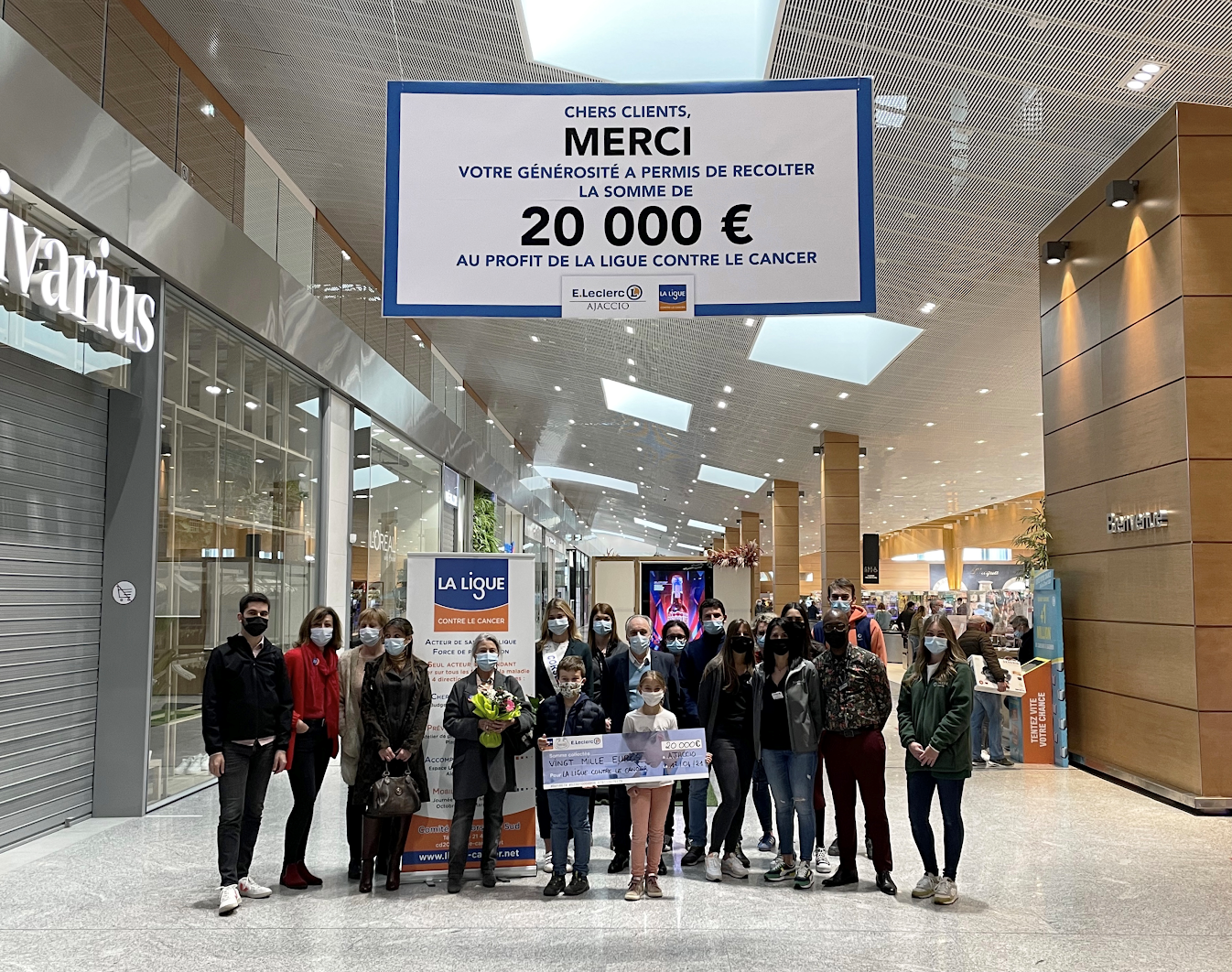 Etablissements E. Leclerc d’Ajaccio : 20 000 € au profit de la Ligue contre le cancer