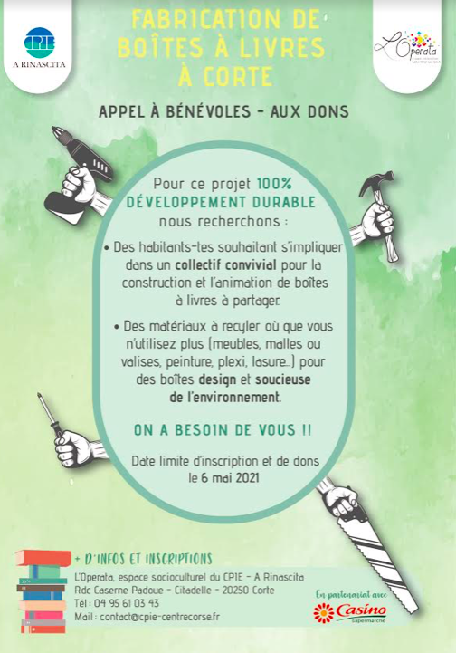 A Rinascita cherche des bénévoles pour fabriquer de boîtes à livres 
