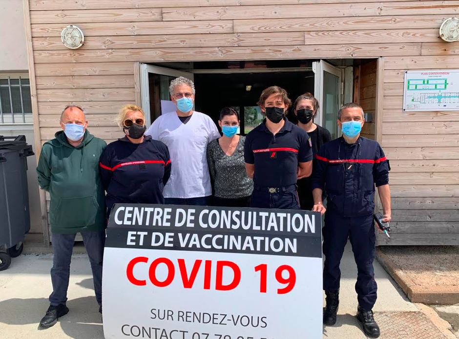 Covid 19 : Les pompiers du Groupement Sud impliqués dans le centre de vaccination de Porto-Vecchio