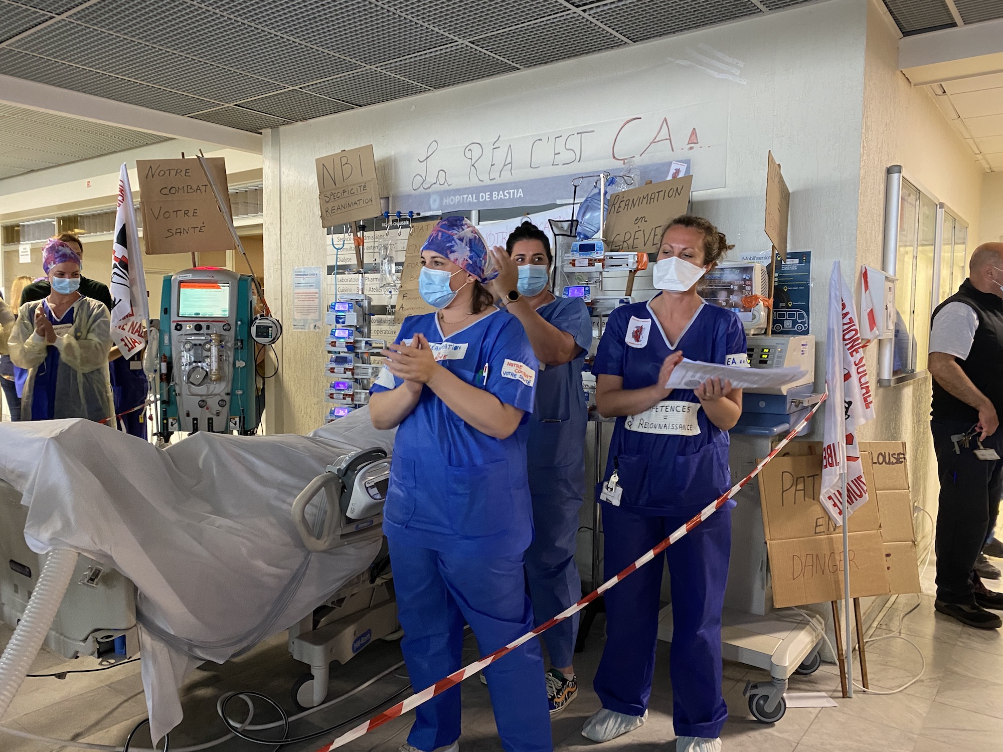 Le personnel de la réanimation de l'hôpital de Bastia a rejoint un mouvement de grève national.