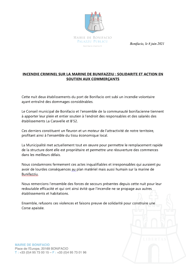 Après les incendies de la nuit : nombreuses réactions de condamnation