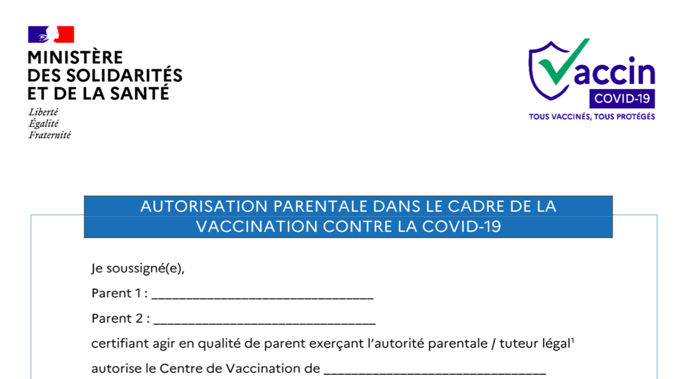 Vaccination des ados : voici l'autorisation parentale à télécharger