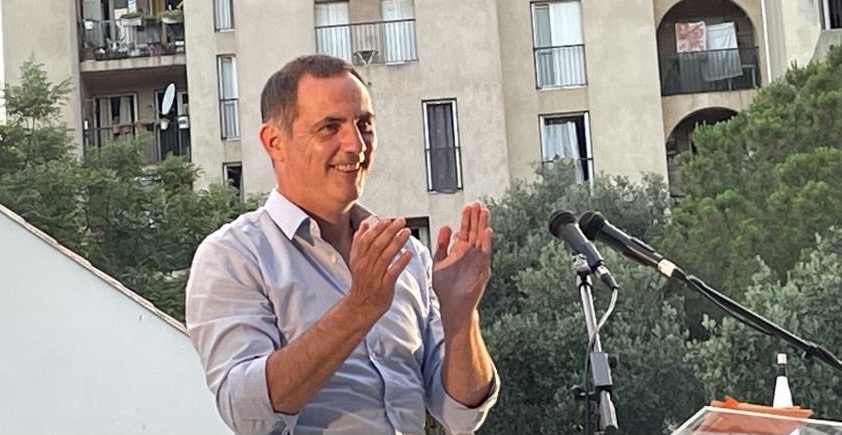 Gilles Simeoni, dernier meeting à Bastia. Photo CNI.