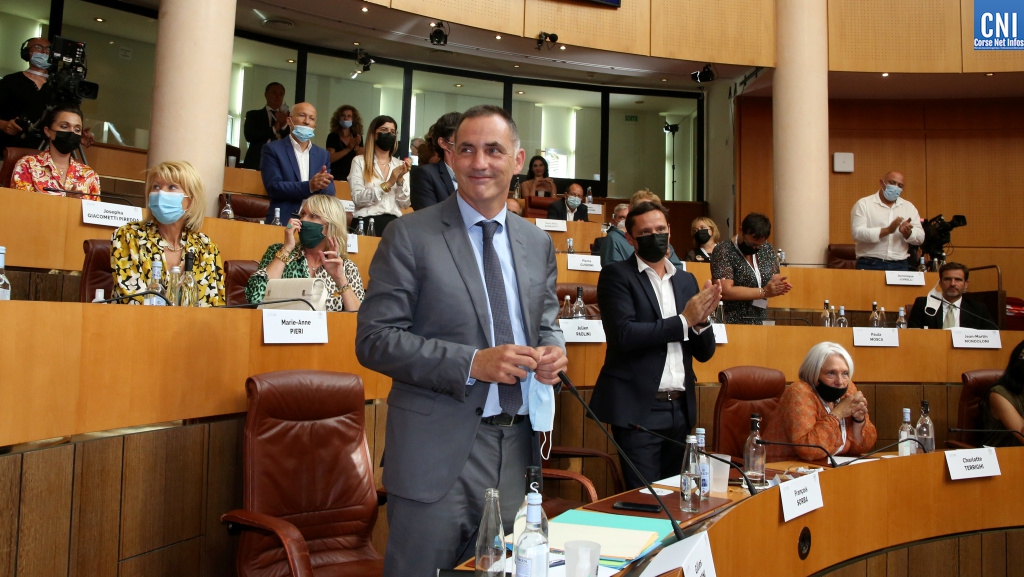 Gilles Simeoni vent d'être élu, pour la trosième fois, président du Conseil exécutif de la Collectivité de Corse. Photo Michel Lucccioni.