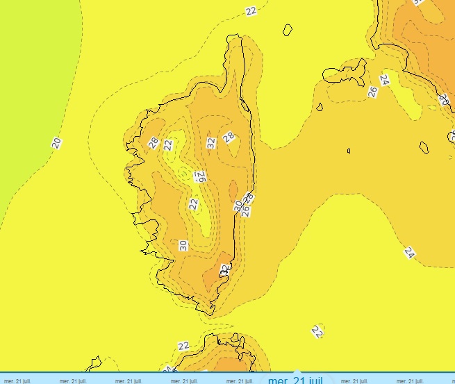 Températures maximales en hausse à partir de mercredi