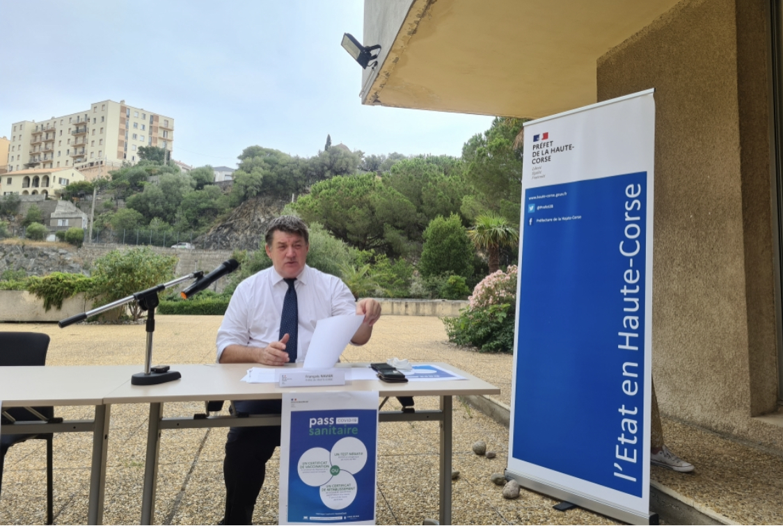 Le préfet de Haute-Corse, Francois Ravier lors de la conférence de presse de ce lundi