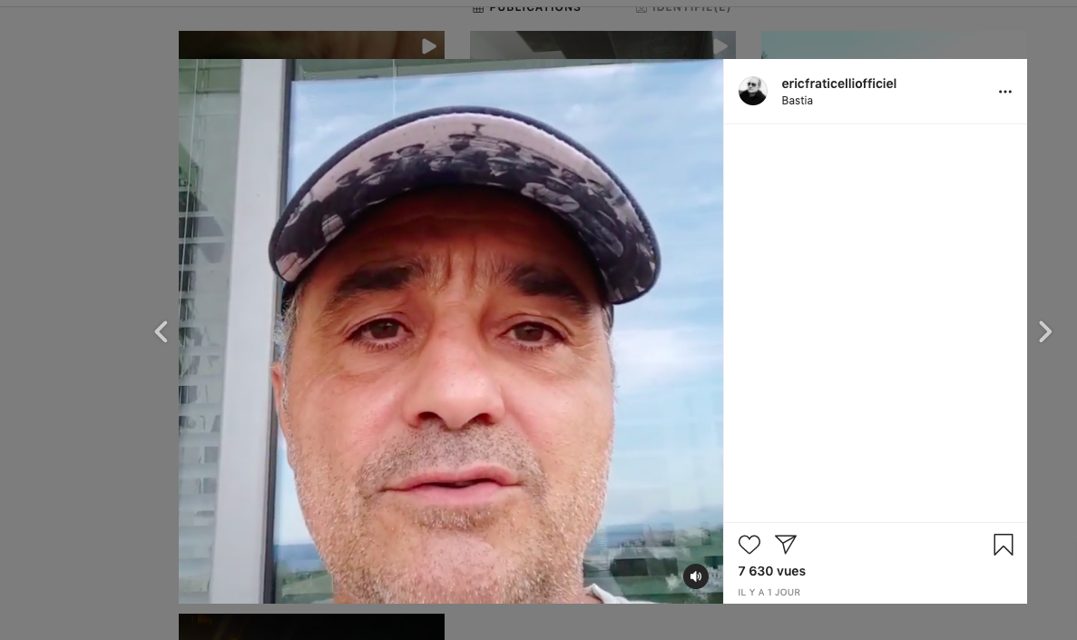 Capture d'écran Instagram @ericfraticelli.