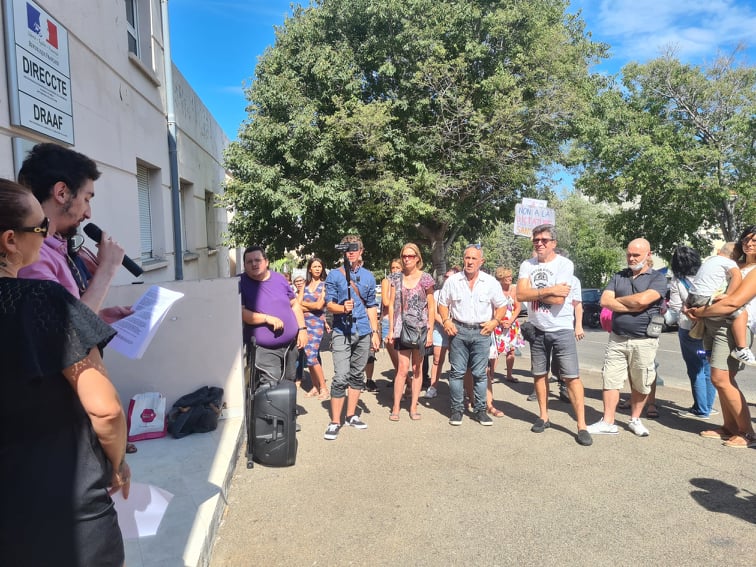 La lettre ouverte à Gilles Simeoni a été lue par Jean-Antoine Giacomi. (Photo Pierre-Manuel Pescetti)