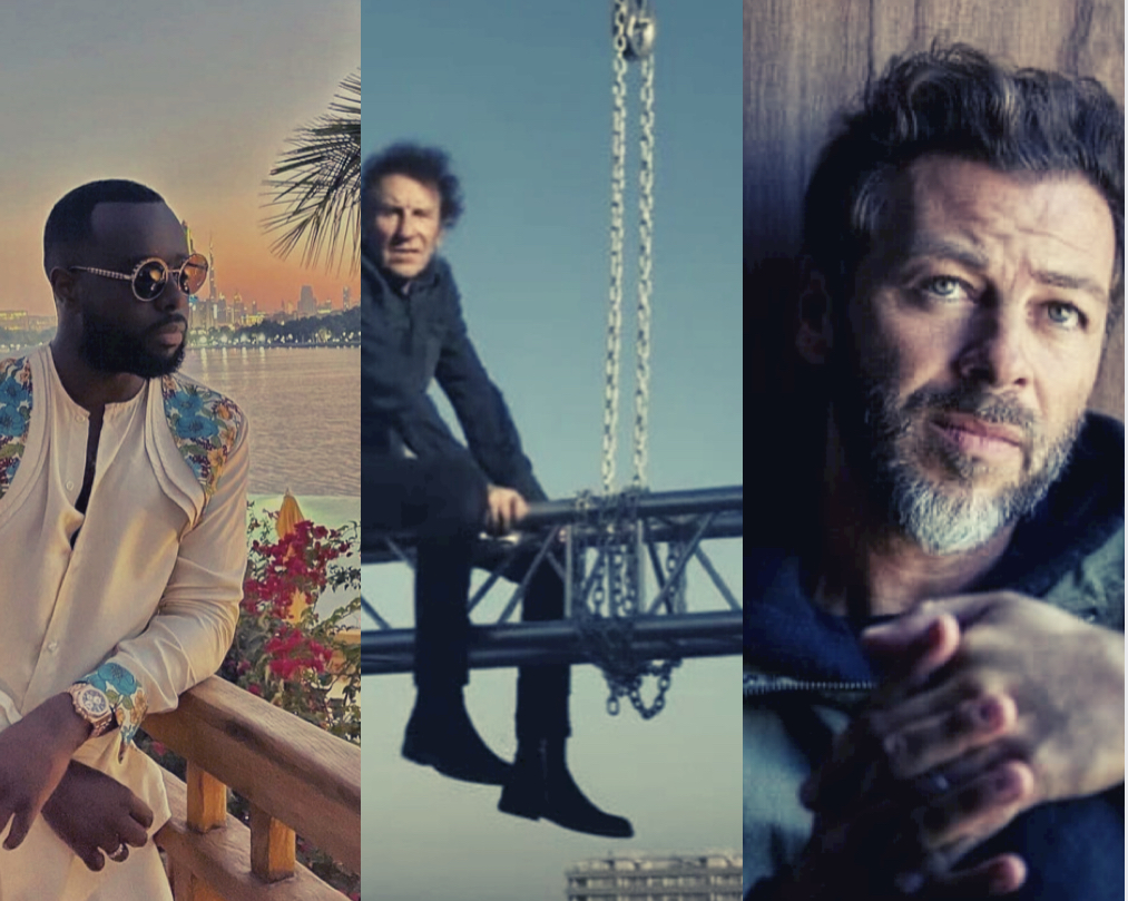 Les trois artistes invités : Gims, Alain Souchon, Christophe Maé