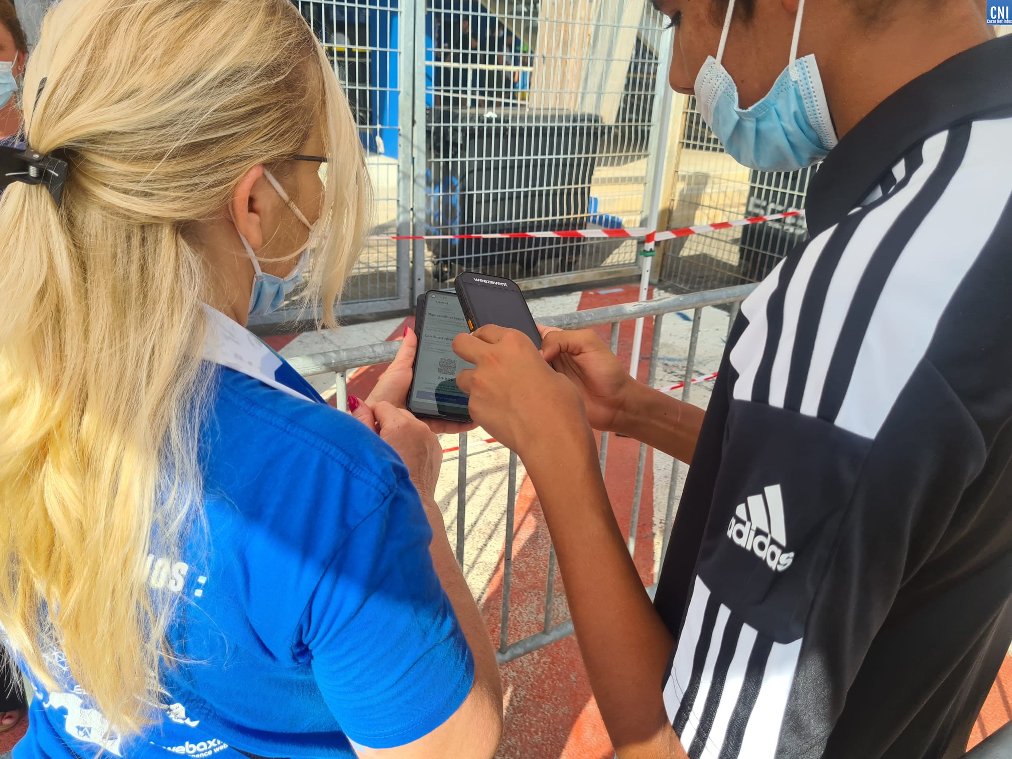 Contrôles au stade de Furiani (Photos Pierre-Manuel Pescetti)