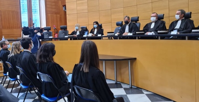 Les cinq nouveaux magistrats ont été présentés au tribunal avant de prendre leurs fonctions. (Photo Pierre-Manuel Pescetti)
