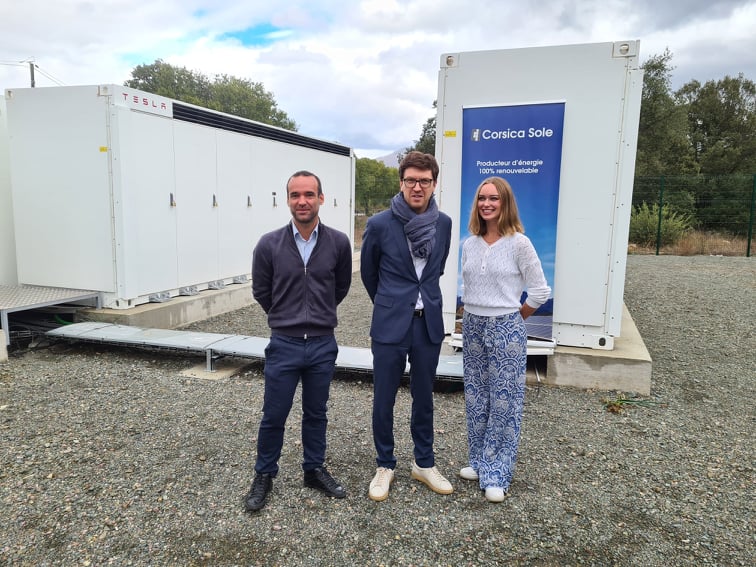 L'entreprise Corsica Sole a inauguré sa nouvelle centrale de stockage dans le Centre-Corse ce vendredi 8 octobre. Crédits Photo : Pierre-Manuel Pescetti