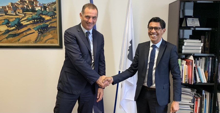 Younous Omarjee, député européen LFI et Président de la Commission du développement régional au Parlement européen, avec le président du Conseil exécutif de la Collectivité de Corse, Gilles Simeoni, lors de sa visite en Corse. Photo CNI.