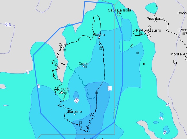 La Corse sera encore bien arrosée cette semaine, notamment mercredi.