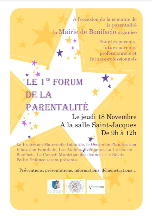 Bonifacio : le 1er forum de la parentalité ce 18 novembre