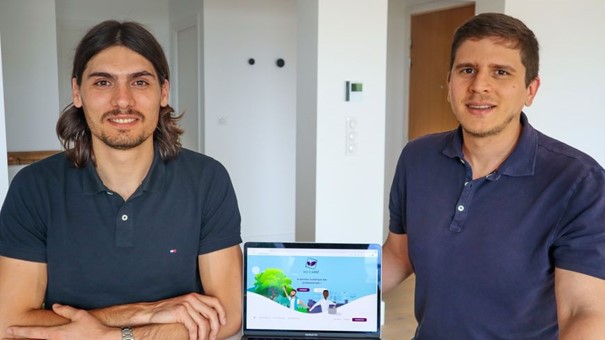 L'équipe de la stratup corse Ho'carré, Yanis Taieb et Emilien Faedda. Photo : Ho'carré