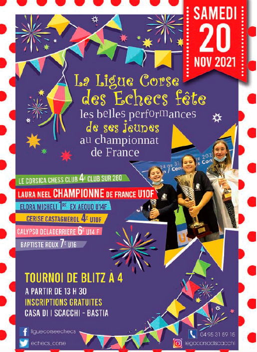 Echecs : à Bastia, la Ligue Corse fête les belles performances de ses jeunes champions