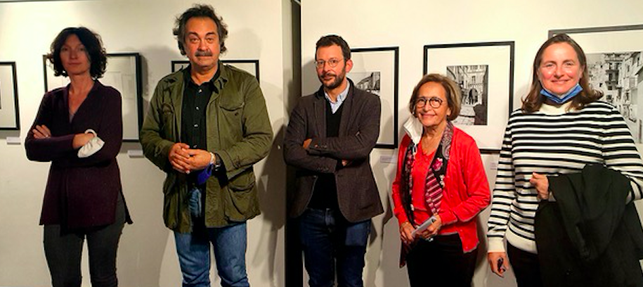 Valérie Rouyer et Marcel Fortini du CMP, Matthieu Rivallin, chargé de collections de la photographie et de la médiathèque de l’Architecture et du Patrimoine, Simone Guerrini, Adjointe déléguée à la culture de la Ville d’Ajaccio, Sandrine Sartori, secrétaire générale de la Médiathèque de l’Architecture et du Patrimoine