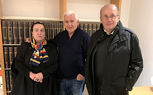 Linda Piazza, directrice de la bibliothèque Prela, Pierre-Jean Luccioni et Philippe Peretti, adjoint au maire de Bastia, délégué au patrimoine.