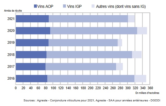 Vin : en Haute-Corse la production en baisse de 10 % en 2021