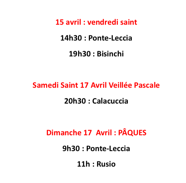 Les cérémonies de la Semaine sainte dans les églises corses