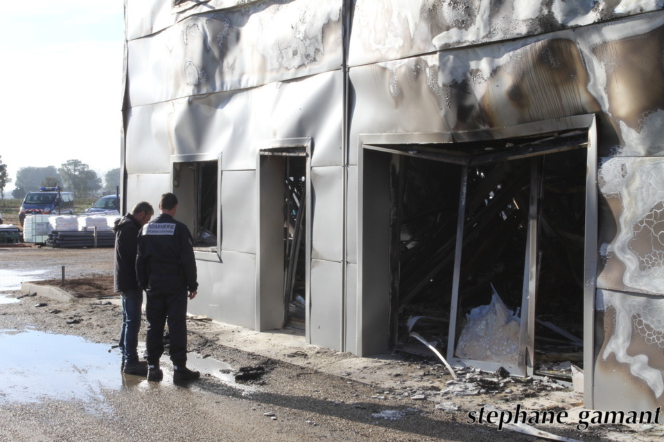 L'IRCGN était présent aujourd'hui sur les lieux du sinistre. (Photo SG)