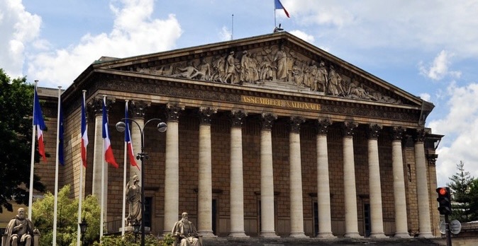 Le Palais Bourbon, siège de l'Assemblée nationale à Paris.