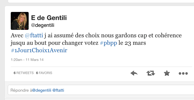 Emmanuelle De Gentili sur Twitter : « Pas de replâtrage ! Pas de discussions ! »