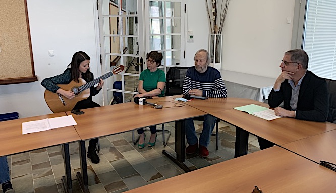Sandrine Luigi a illustré musicalement la présentation des Musicales 2022 ce mercredi à la mairie de Bastia, partenaire de l’évènement.