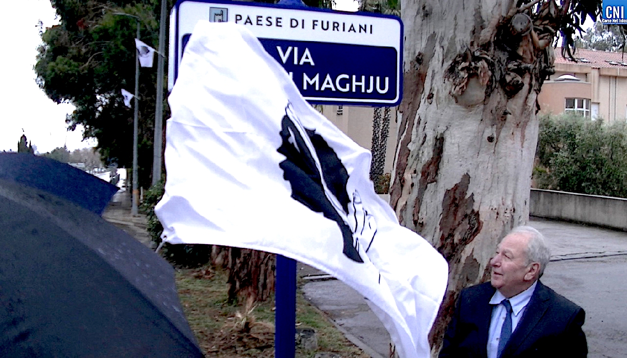 Michel Simonpietri dévoile le panneau de "A via di u 5 di Maghju"