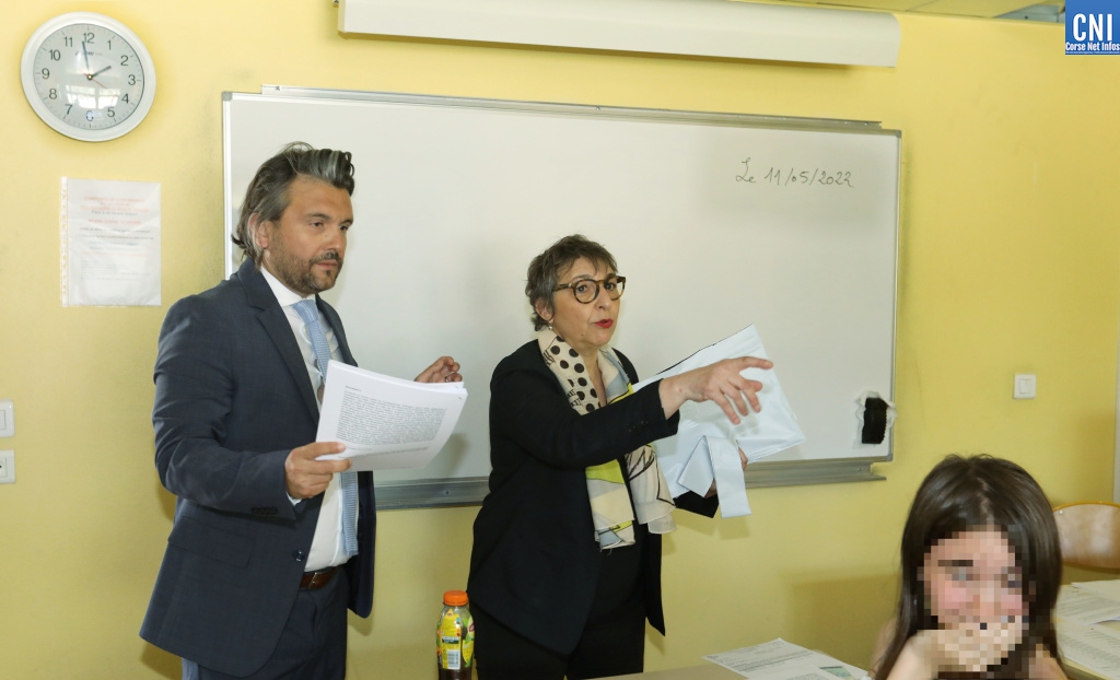 Jean-Philippe Agresti, recteur de l’Académie de Corse et Sylvie Peraldi, proviseur (Photo Michel Luccioni)