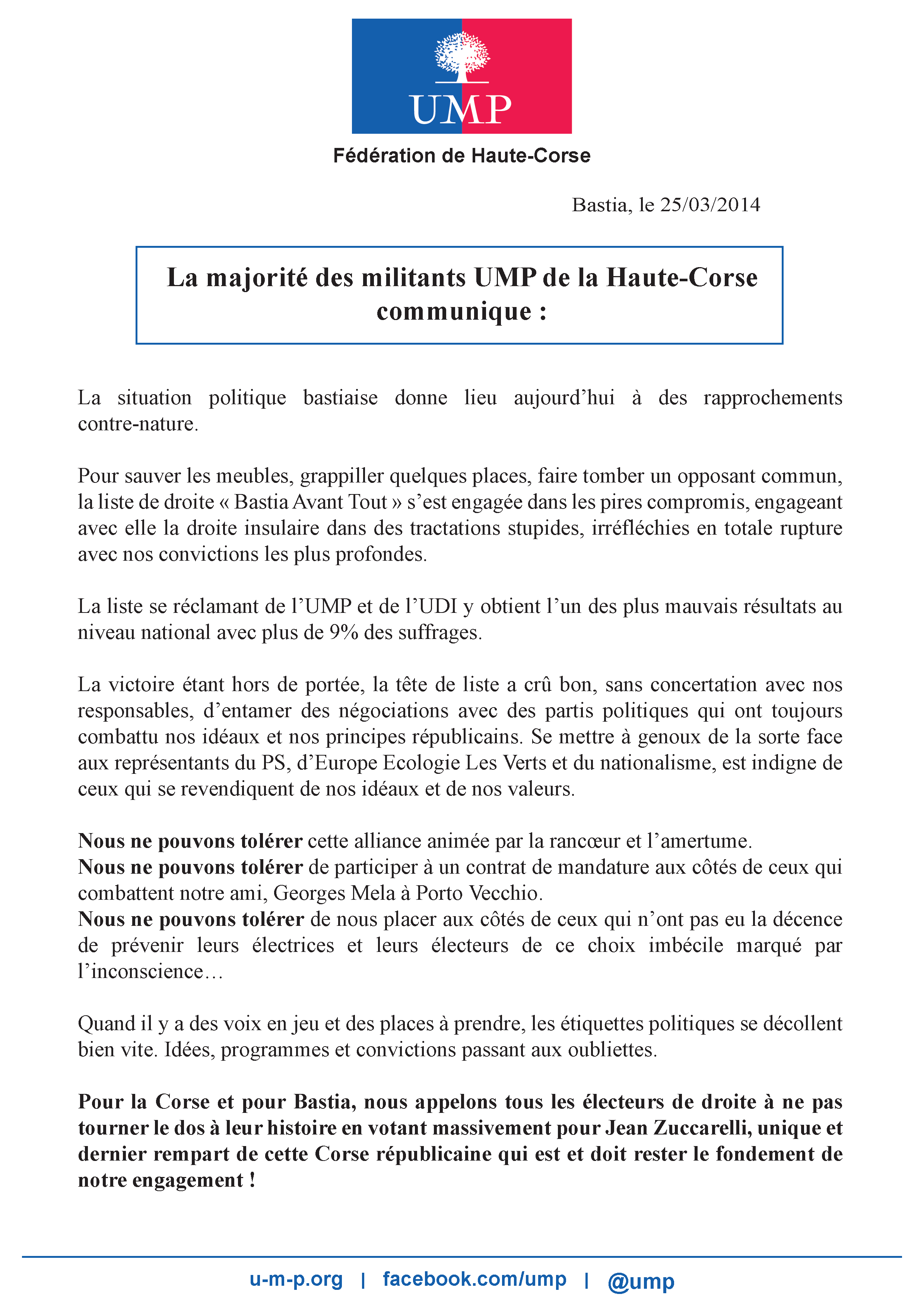 Le faux tract : l'UMP a déposé plainte