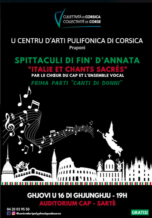 Sartè : plusieurs spectacles pour la fin d'année du Centre d’Art Polyphonique de Corse