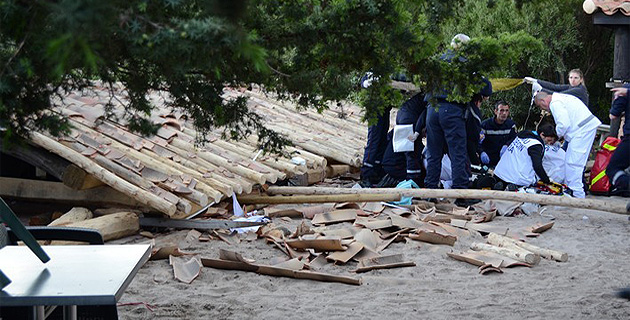 Palombaggia : La tonnelle d'une paillote s'effondre. Huit blessés
