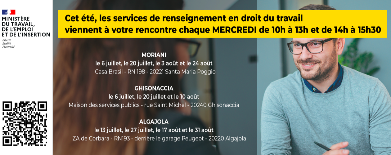 Cet été, les services de renseignement en droit du travail de Haute-Corse se délocalisent 