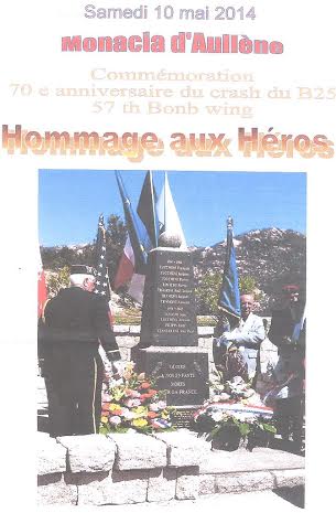 Commémoration du 70ème anniversaire du crash du B25 à Monacia d'Aullène