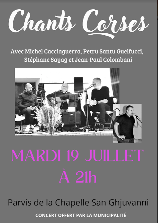 Belgodere : un concert de chants corses ce 19 juillet 