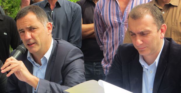 Les deux leaders et élus territoriaux de Femu a Corsica, Gilles Simeoni, maire de Bastia, et Jean Christophe Angelini, conseiller général de Porto Vecchio.