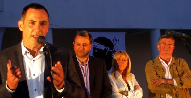 Gilles Simeoni, François Tatti, Emmanuelle de Gentili et Jean-Louis Milani.