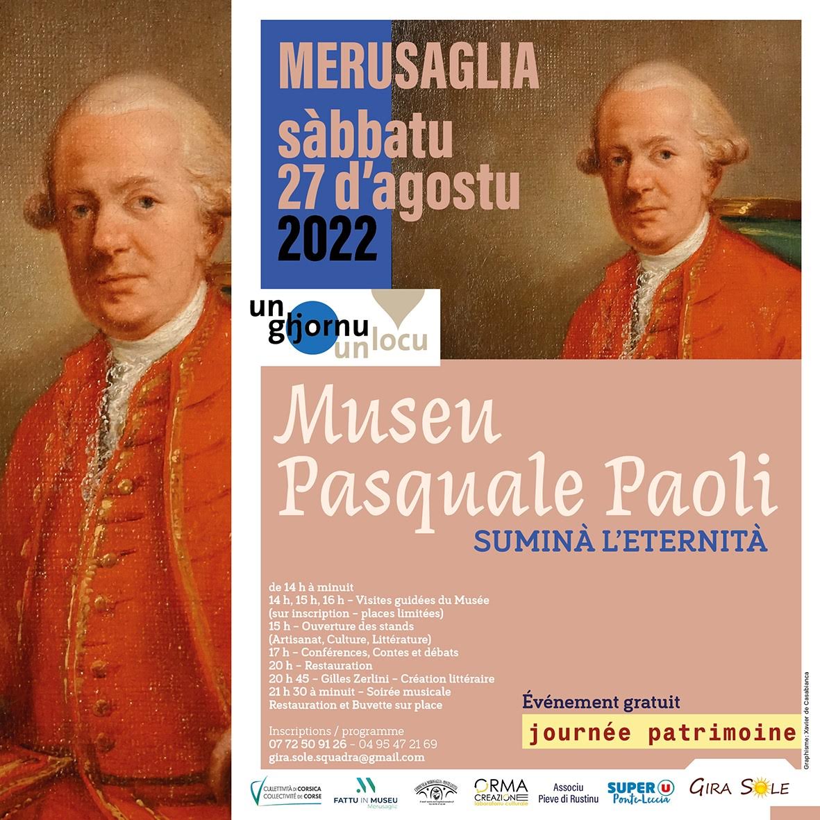 "Un ghjornu, un locu" :  journée patrimoine au Museu Pasquale Paoli de Merusaglia, ce 27 août