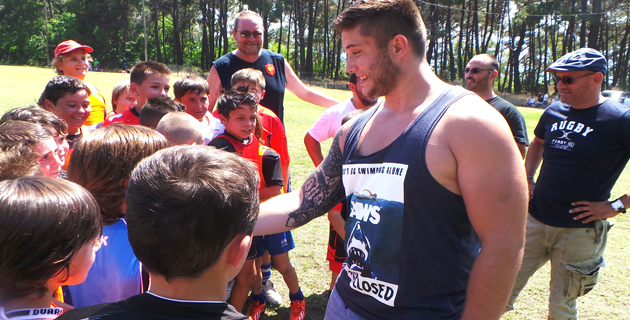Cyril Baille (Stade Toulousain) : Visite amicale à l'école de rugby de Bastia XV