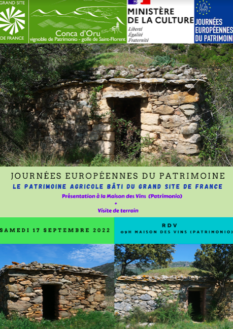 Le programme des Journées Européennes du Patrimoine 2022  au Grand Site de France Conca d’Oru