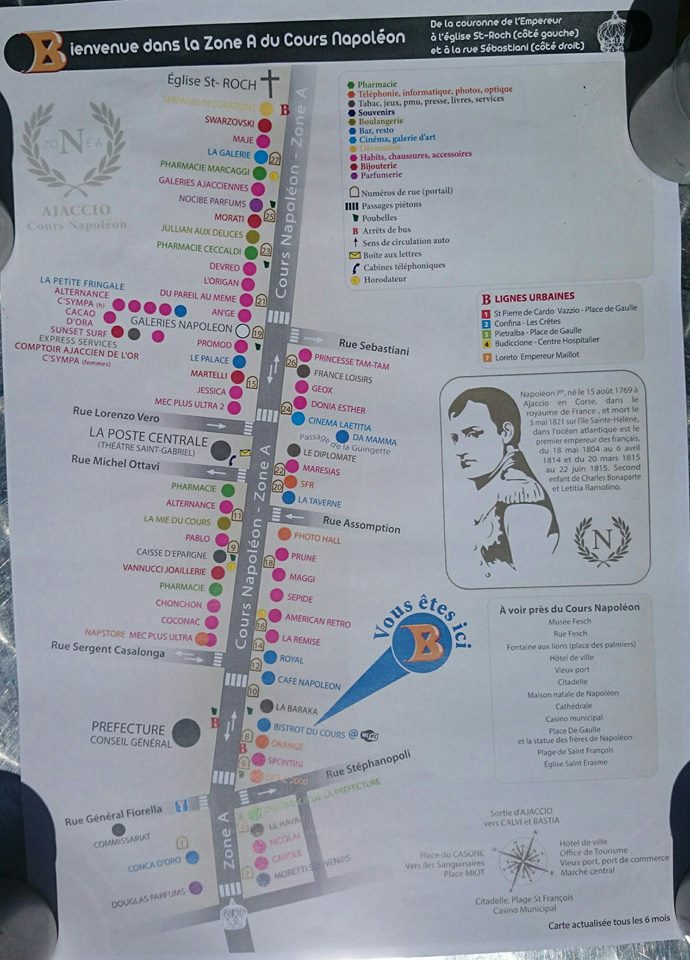 Bistrot du Cours : Création d'une "carte shopping secteur A" du centre-ville d'Ajaccio