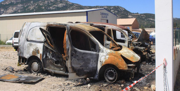 Six véhicules d'une SARL détruits par un incendie à la ZA de Calvi