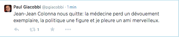 Corte : Le décès du docteur Jean-Charles Colonna