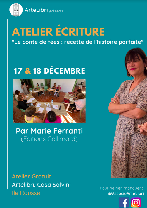 L'Ile-Rousse : un atelier d'écriture avec Marie Ferranti 17-18 décembre