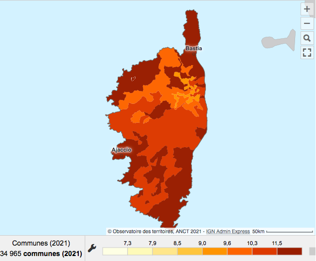 Quel est le loyer moyen dans votre commune? Une carte pour connaître les prix en Corse