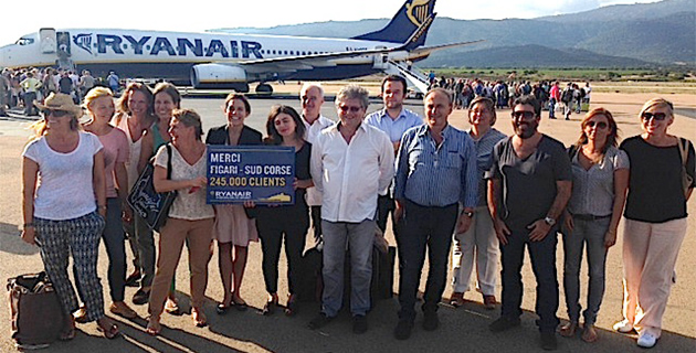 Ryanair a transporté son 245 000 ème passager à l'aéroport de Figari Sud-Corse