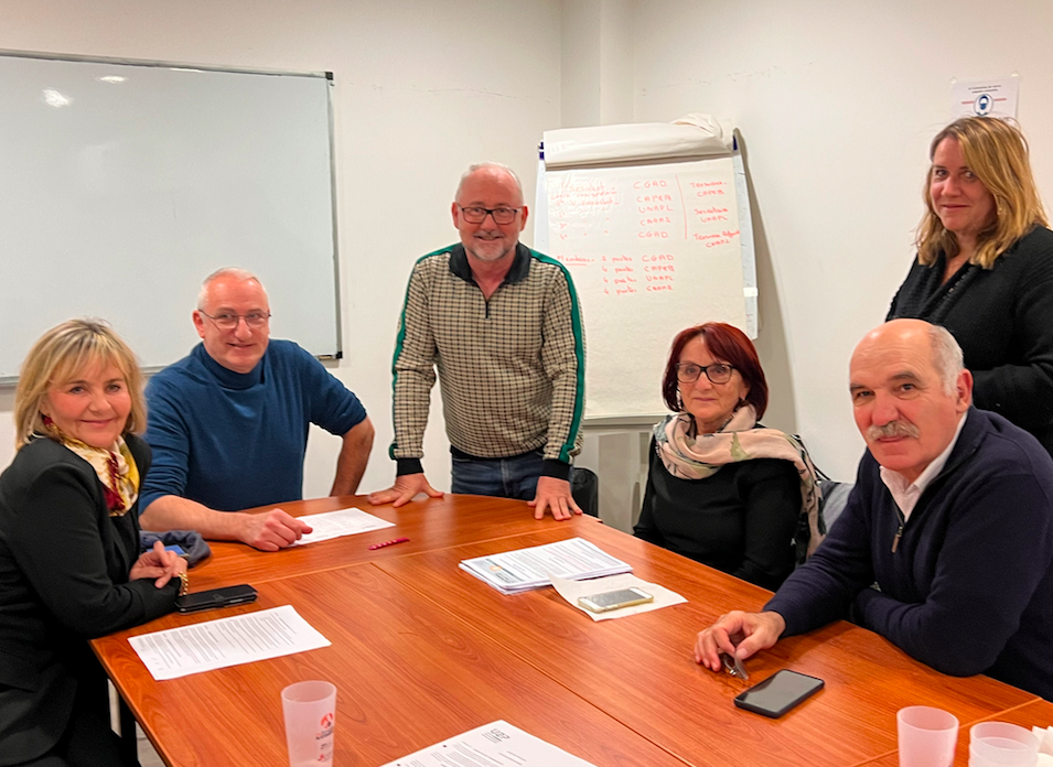 Le bureau de l'U2P de Haute-Corse : de gauche à droite Pascale Manfredi, Louis Constant, Yvan Allegrini, Louise Nicolai, Pierre Battestini.
